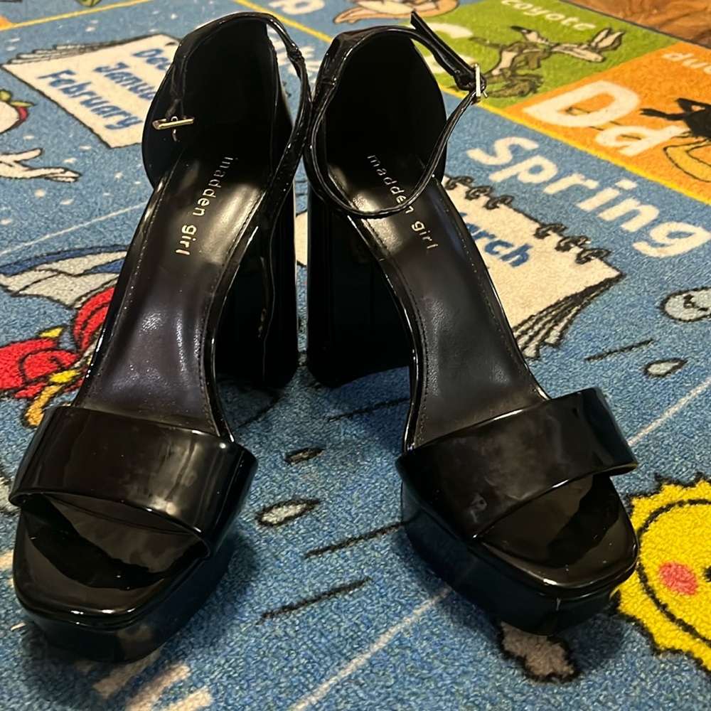 Sexy black heels with ankle straps